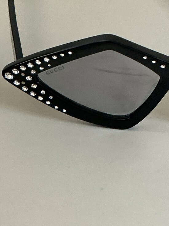 Gucci Hollywood Forever GG0496S Black Crystal Cat Eye Sunglasses
